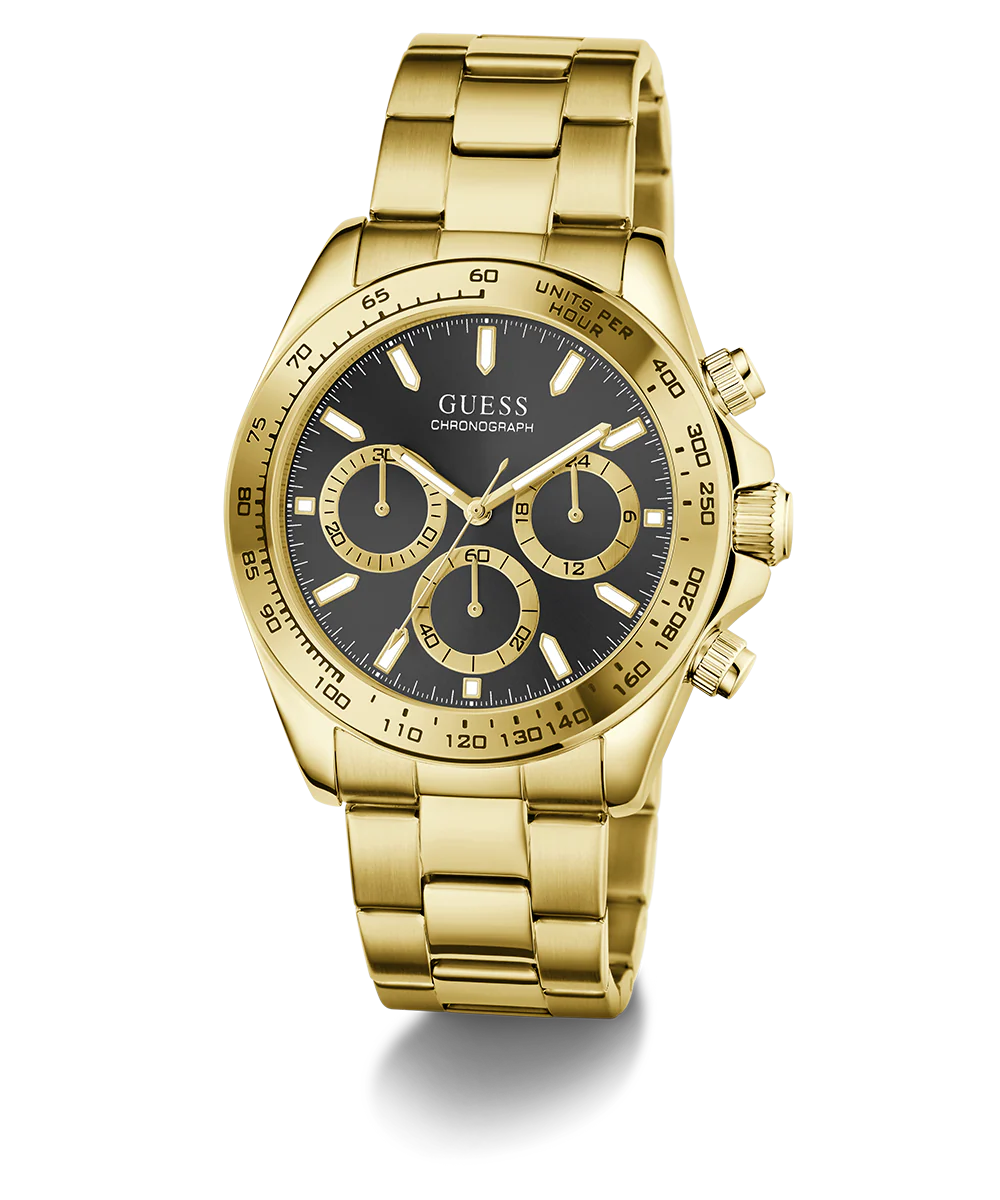GUESS Mens Arthur Gold Tone Analog Watch