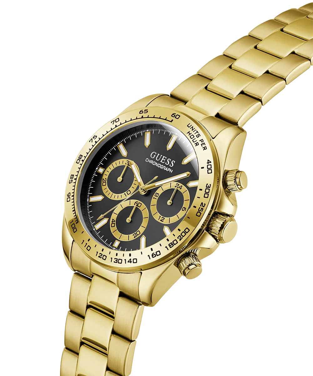 GUESS Mens Arthur Gold Tone Analog Watch