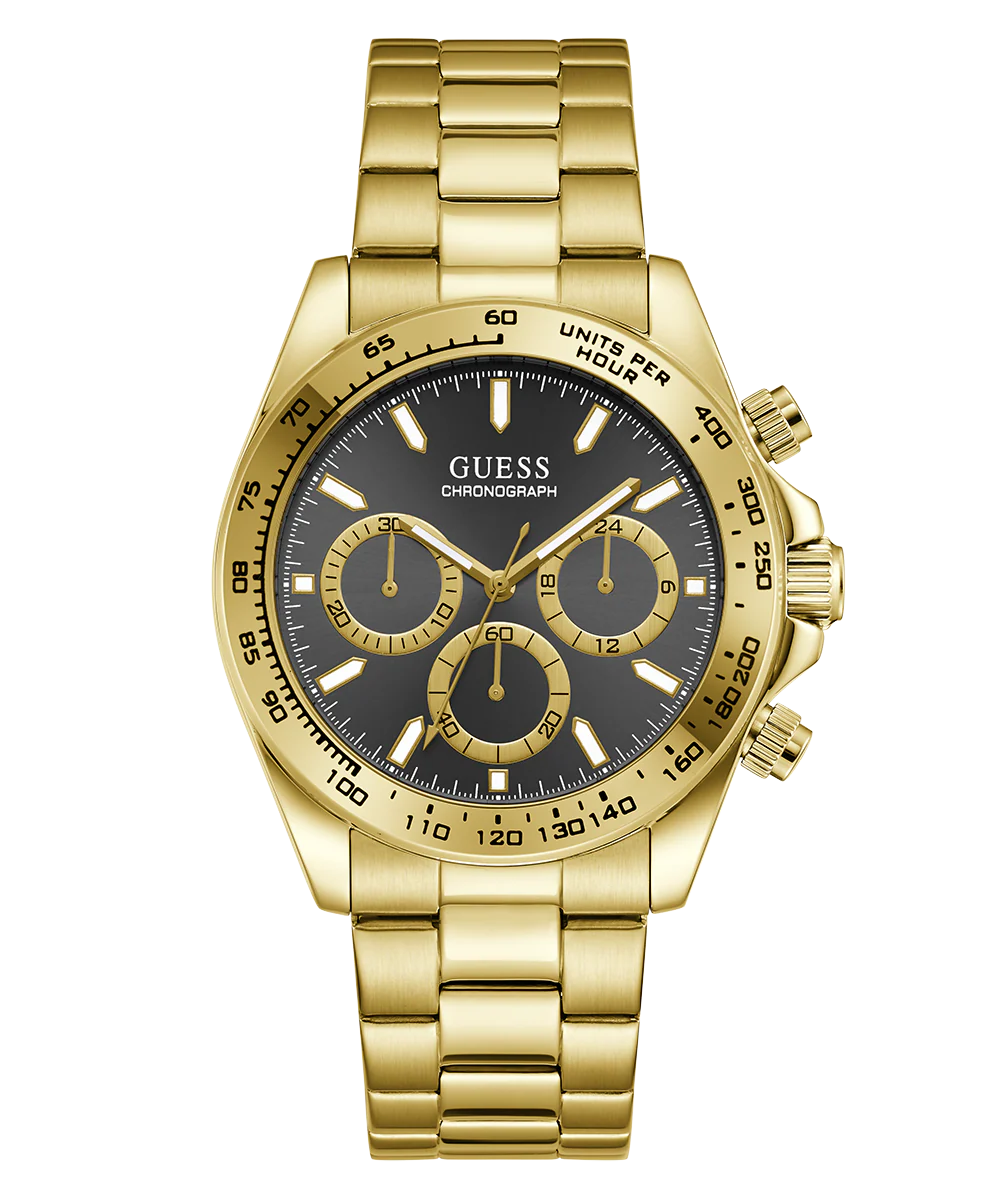 GUESS Mens Arthur Gold Tone Analog Watch