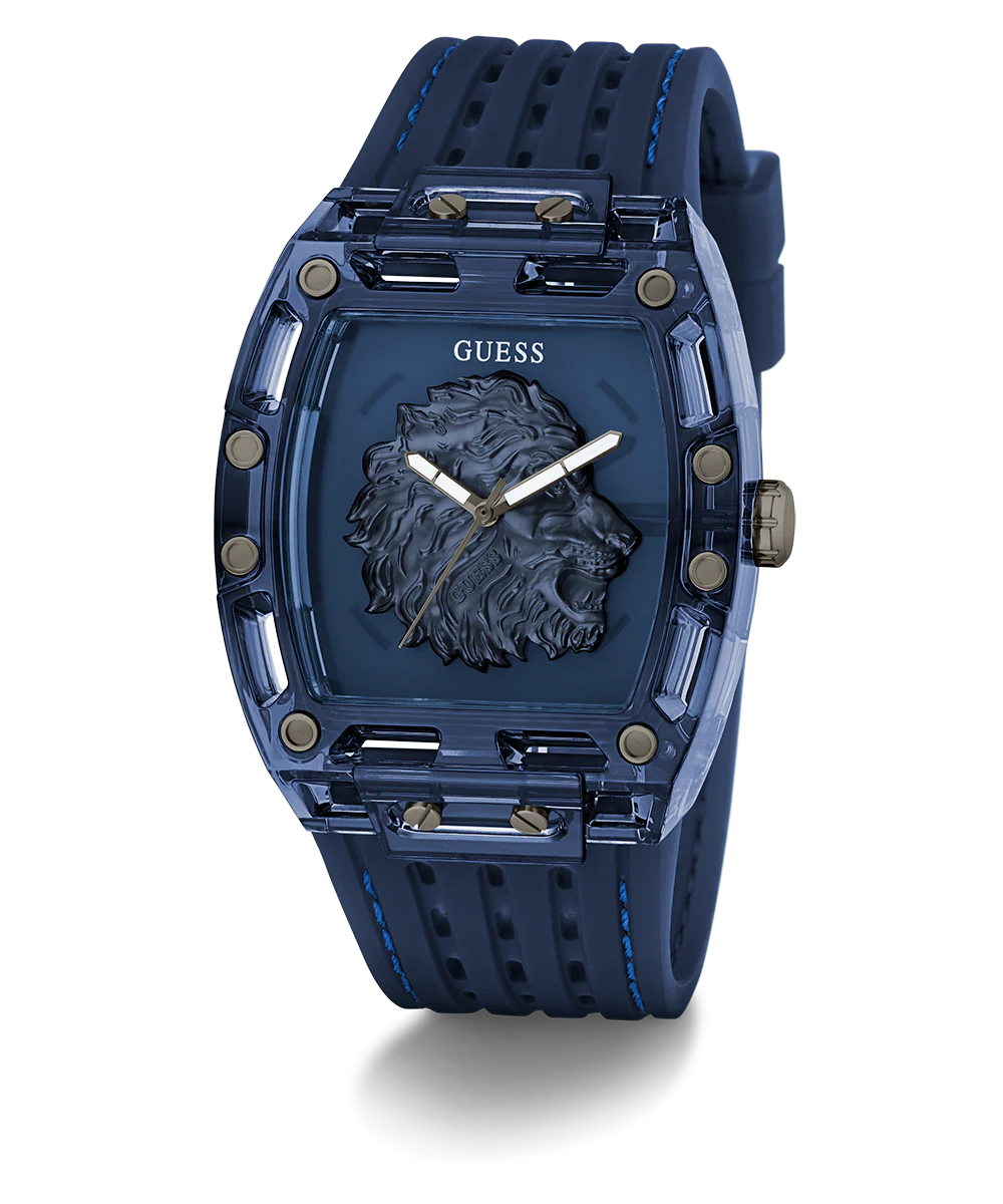 GUESS Mens Blue Analog Watch