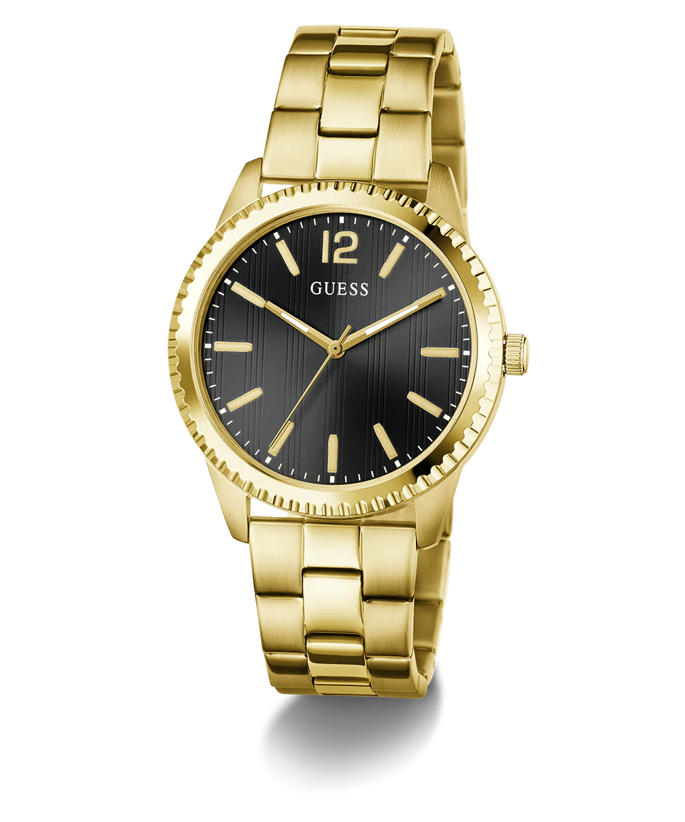 GUESS Mens Gold Tone Analog Watch
