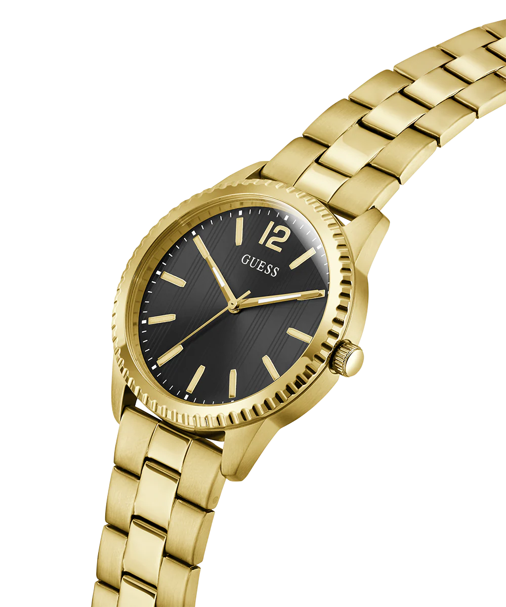 GUESS Mens Gold Tone Analog Watch