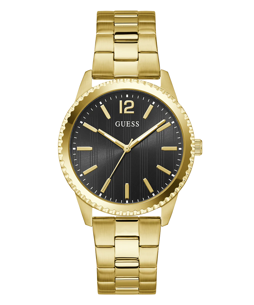GUESS Mens Gold Tone Analog Watch