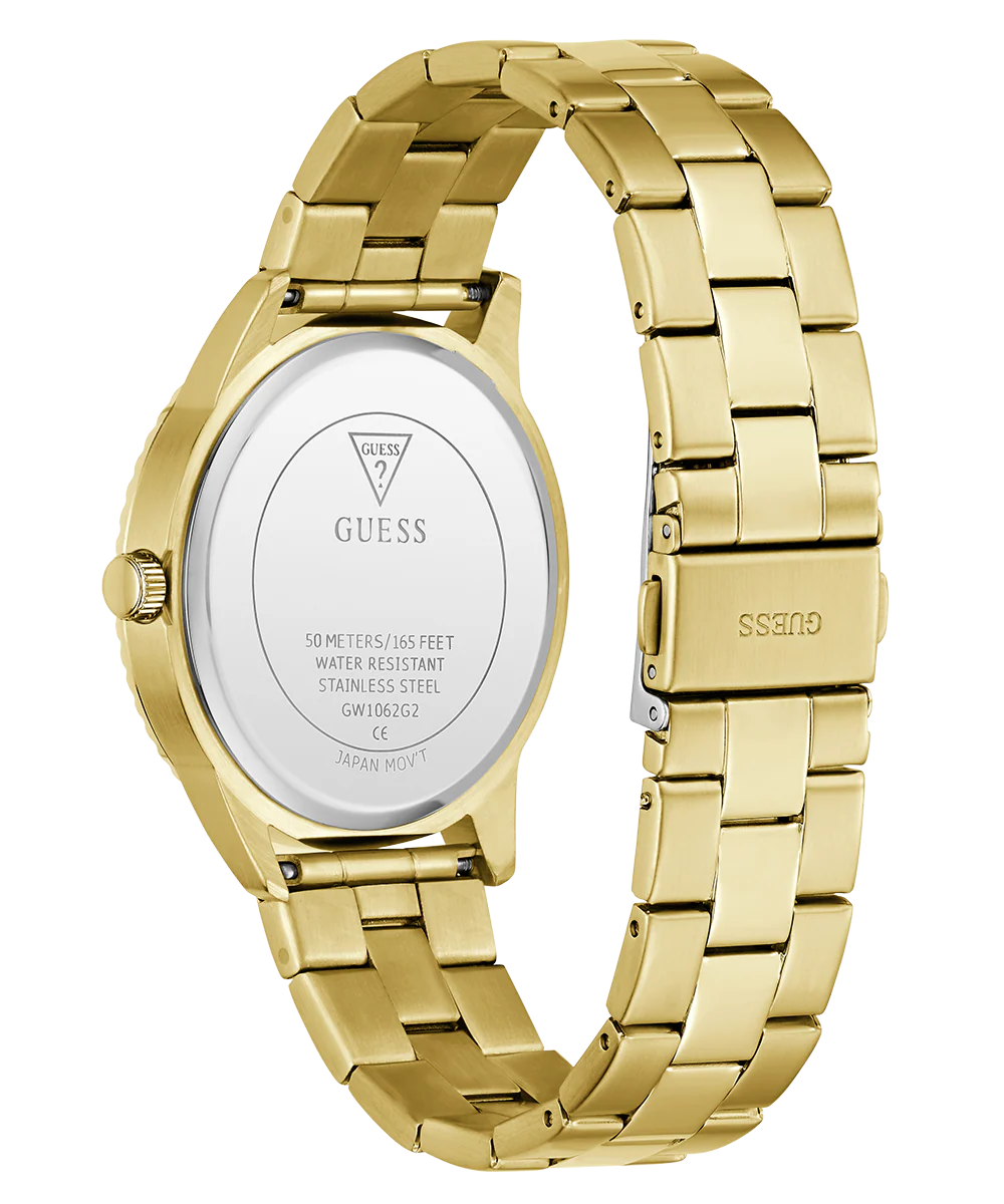 GUESS Mens Gold Tone Analog Watch