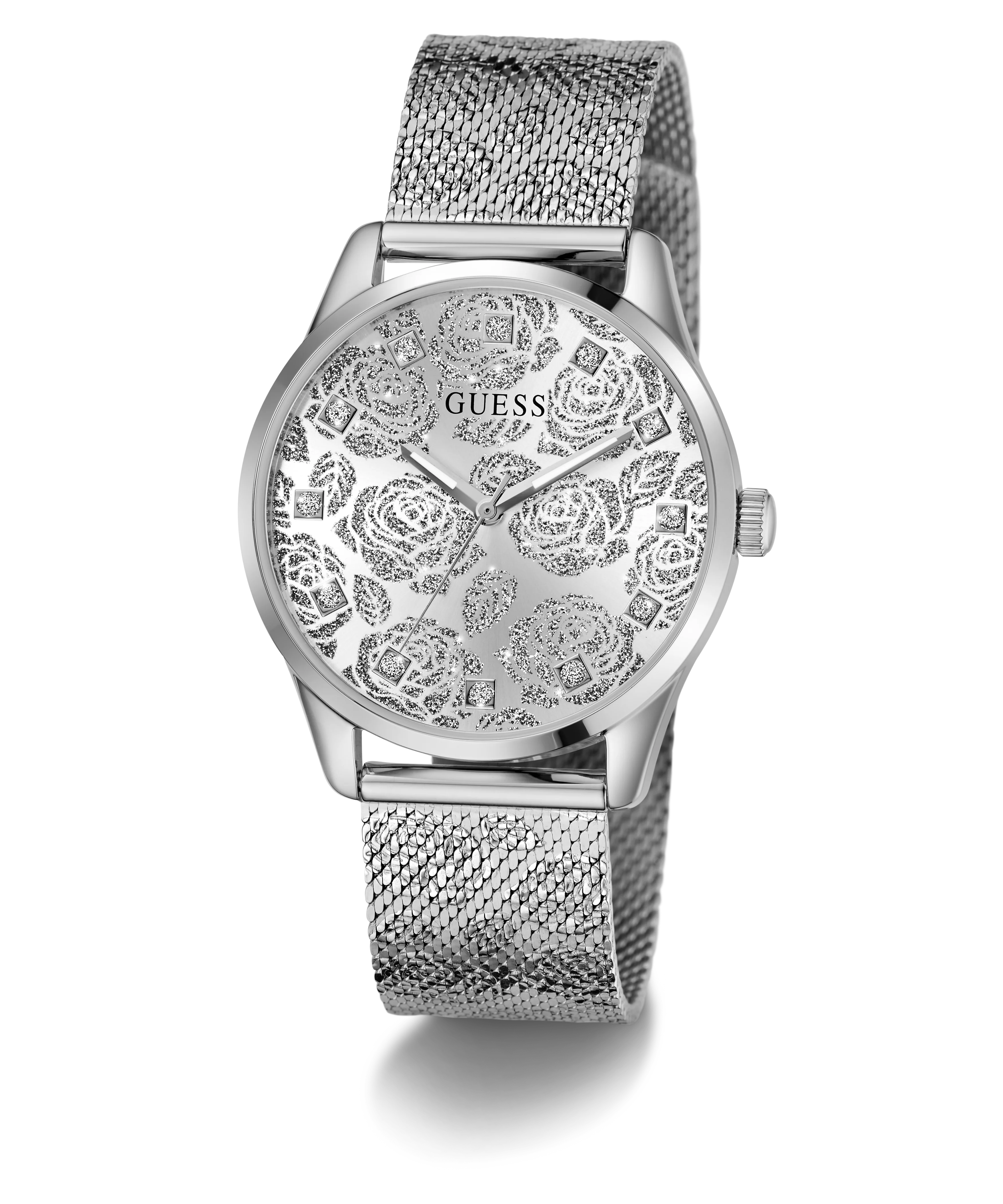 GUESS Ladies Silver Tone Analog Watch