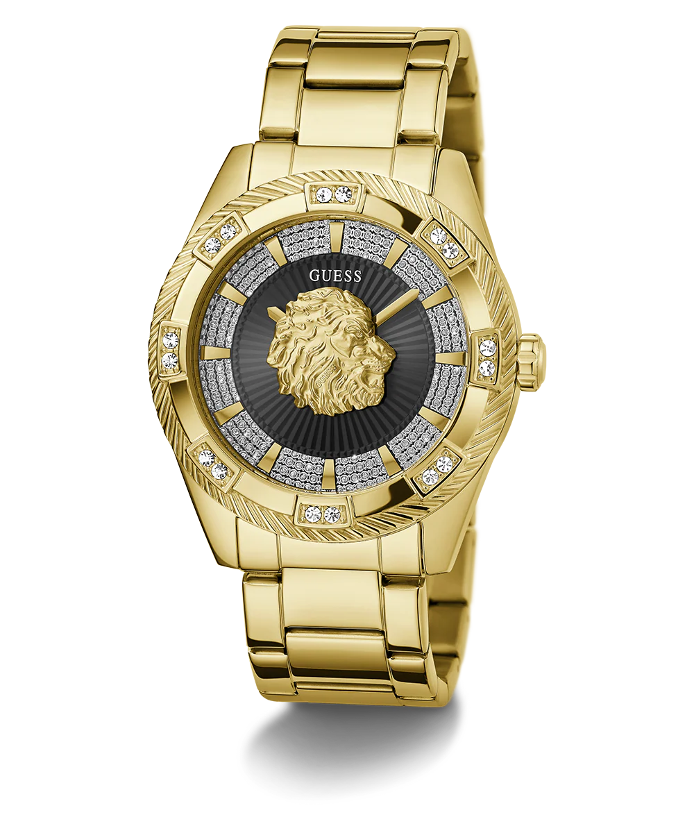 GUESS Mens Gold Tone Analog Watch