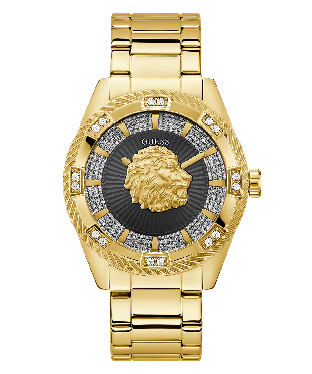 GUESS Mens Gold Tone Analog Watch