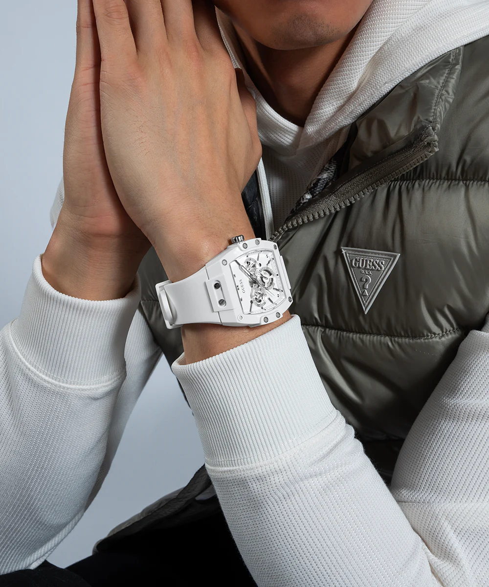 GUESS Mens White Multi-function Watch