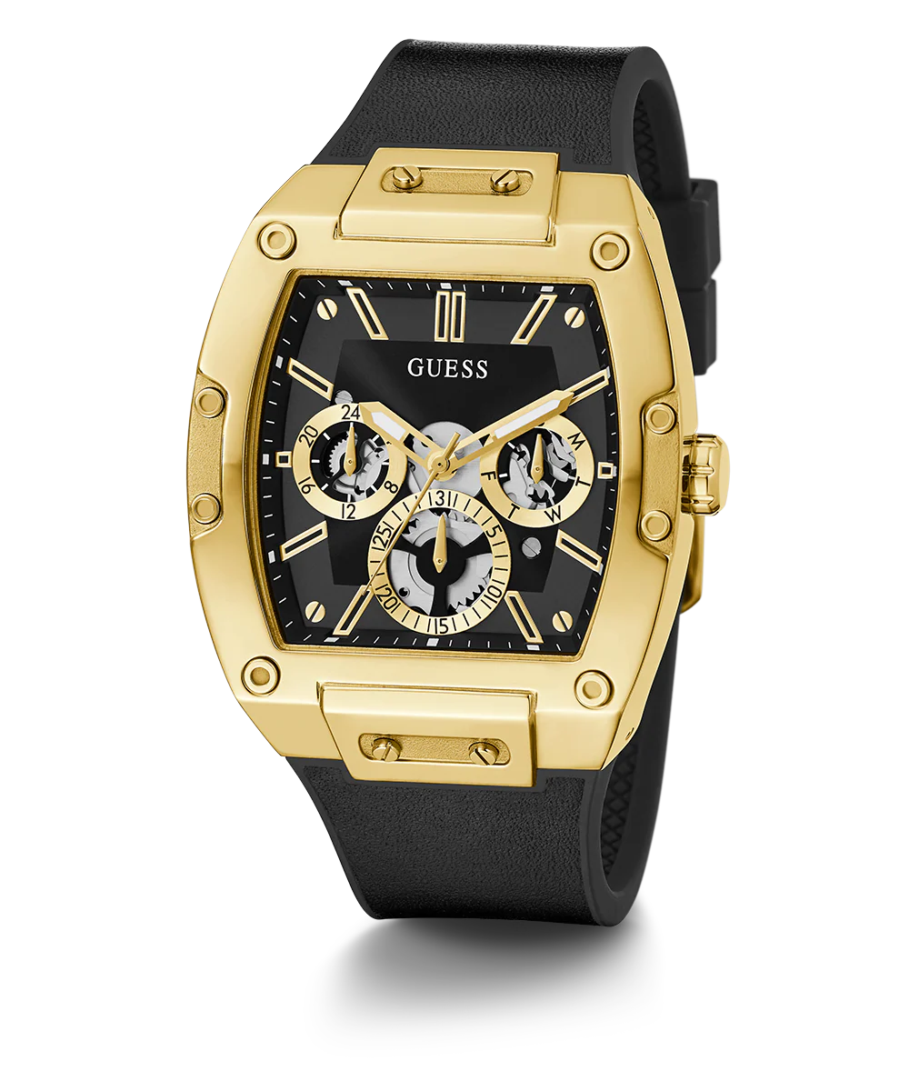324-guess-mens-black-gold-tone-multi-function-watch-1.webp GUESS Mens Black Gold Tone Multi-function Watch