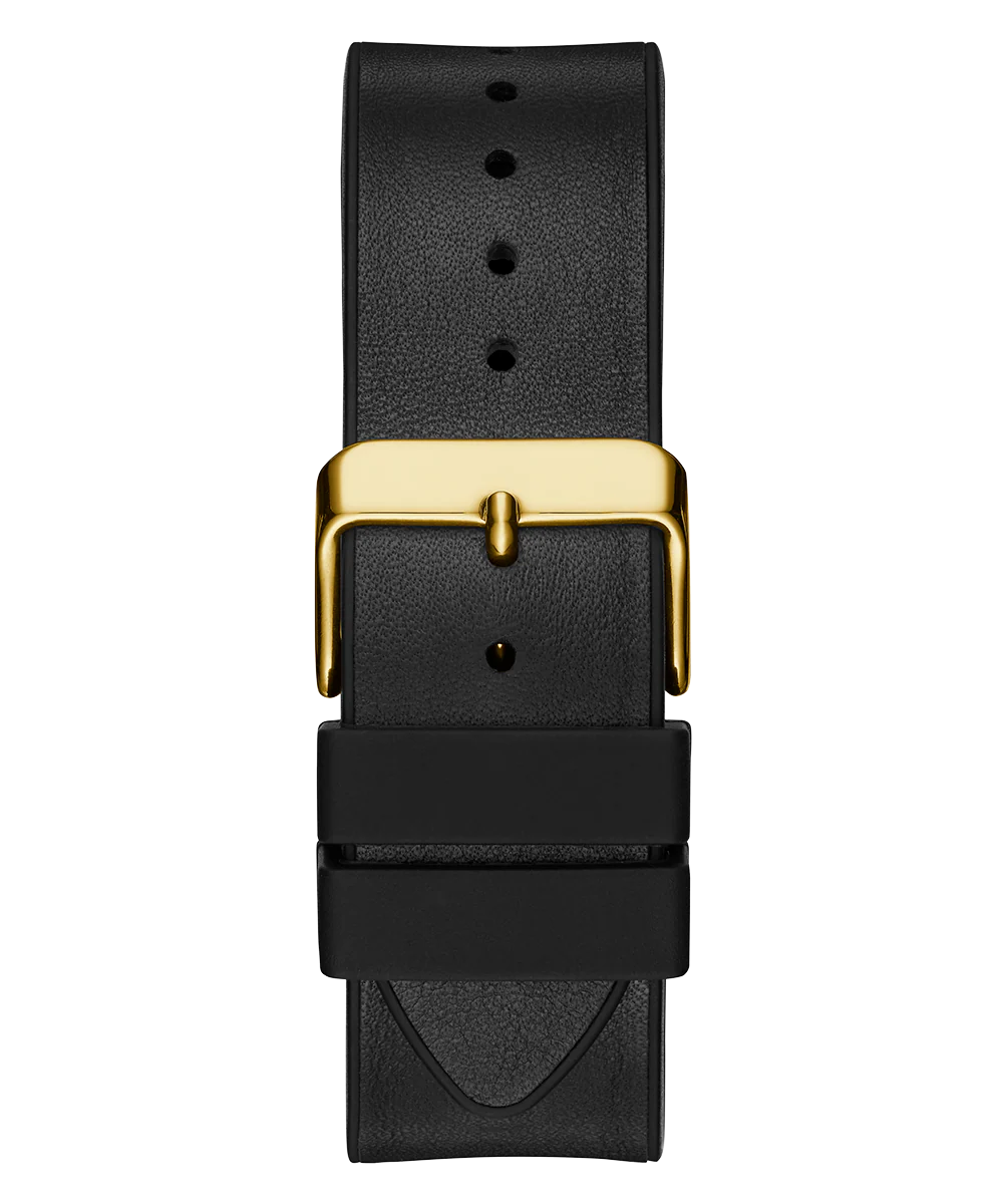 GUESS Mens Black Gold Tone Multi-function Watch