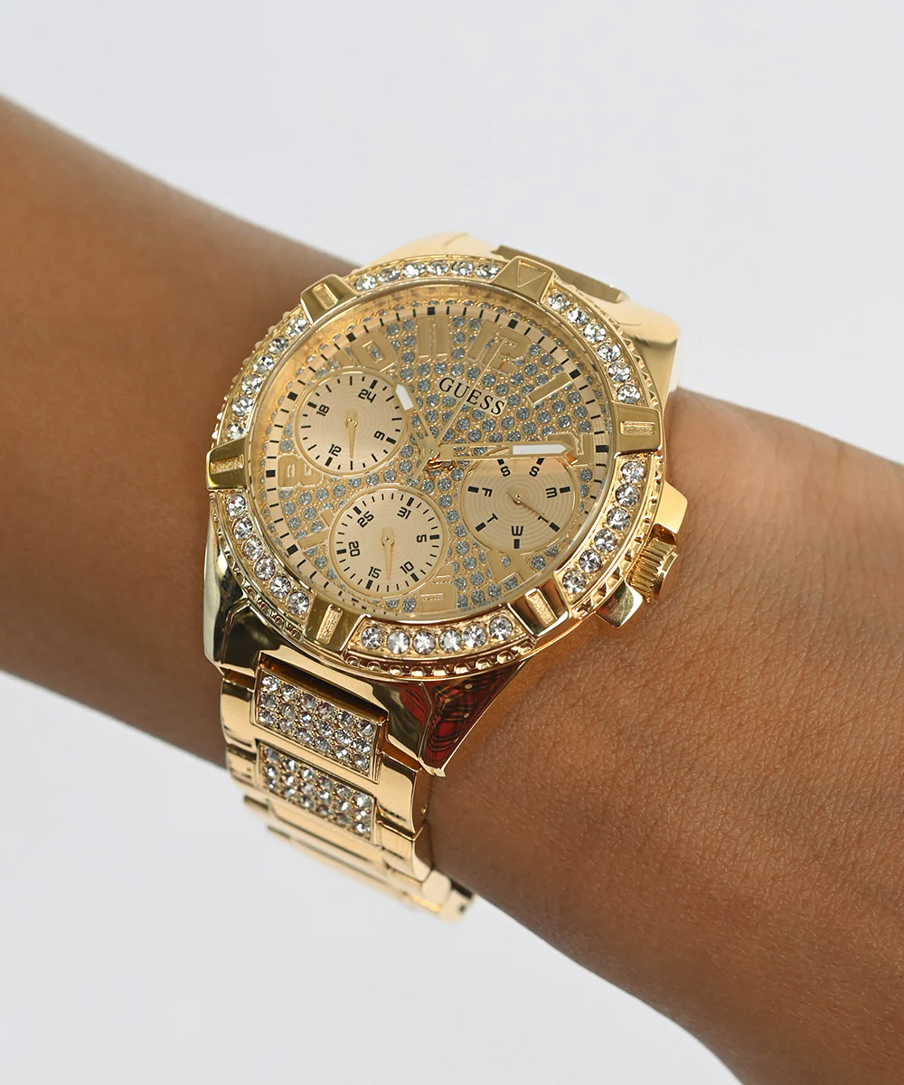 GUESS Ladies Gold Tone Multi-function Watch