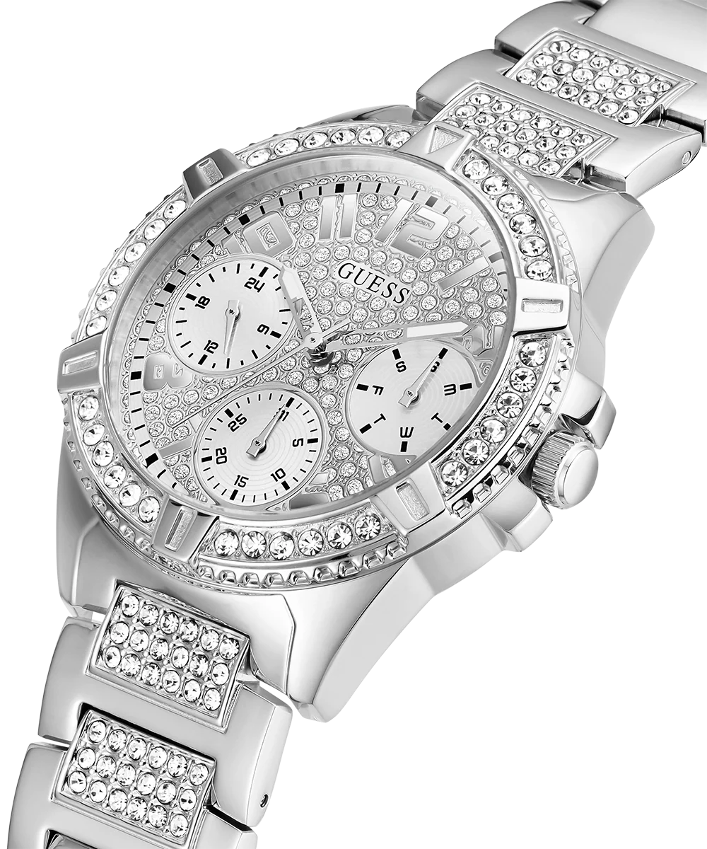 GUESS Ladies Silver Tone Multi-function Watch