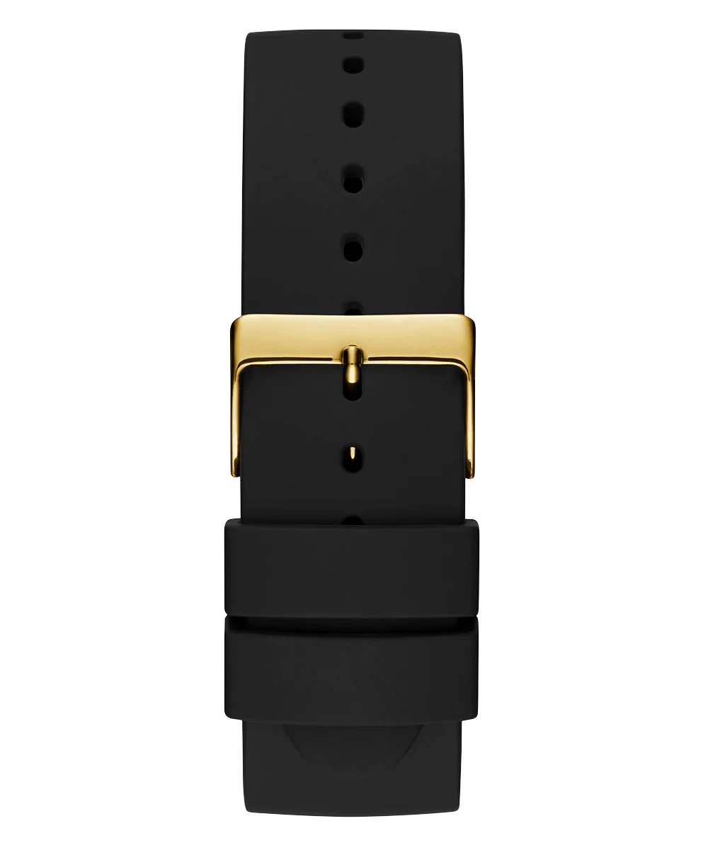 GUESS Mens Black Gold Tone Analog Watch