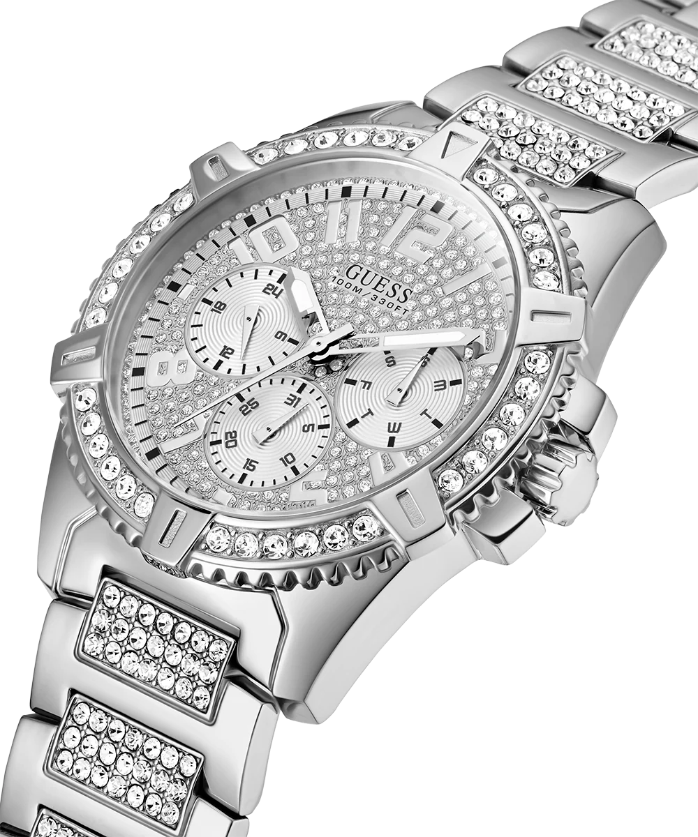GUESS Mens Silver Tone Multi-function Watch