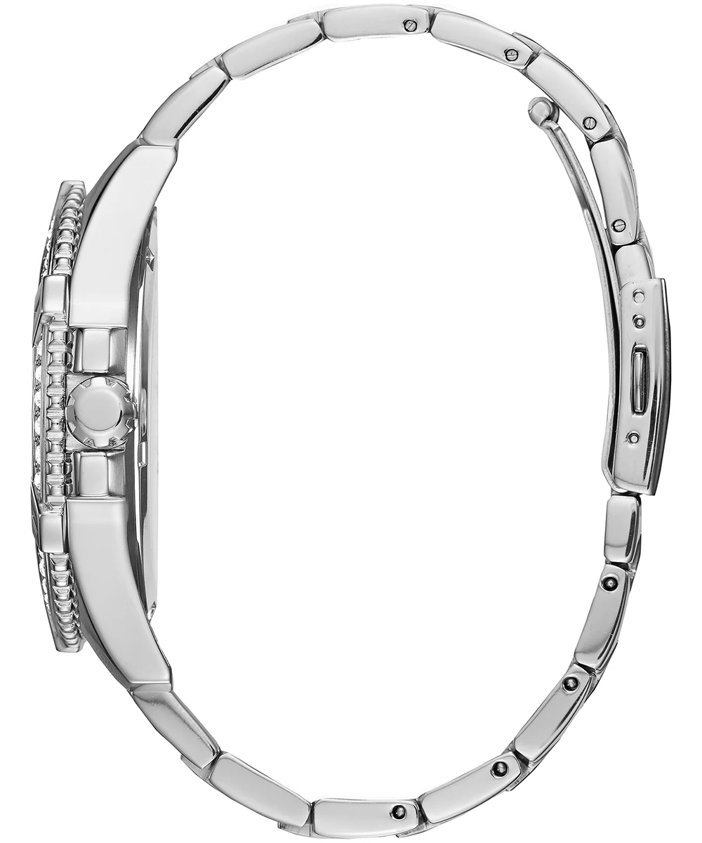 GUESS Mens Silver Tone Multi-function Watch