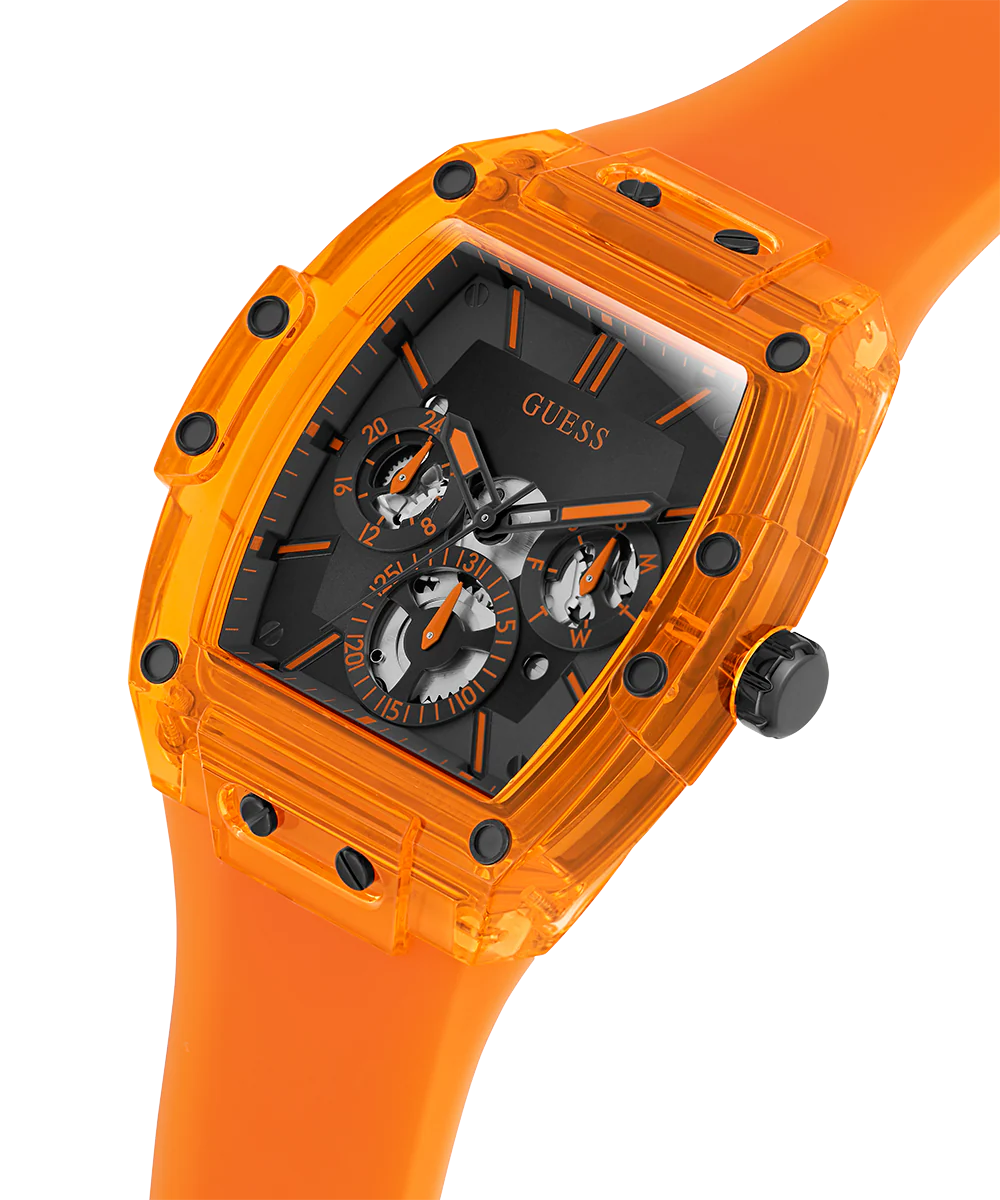 GUESS Mens Orange Multi-function Watch