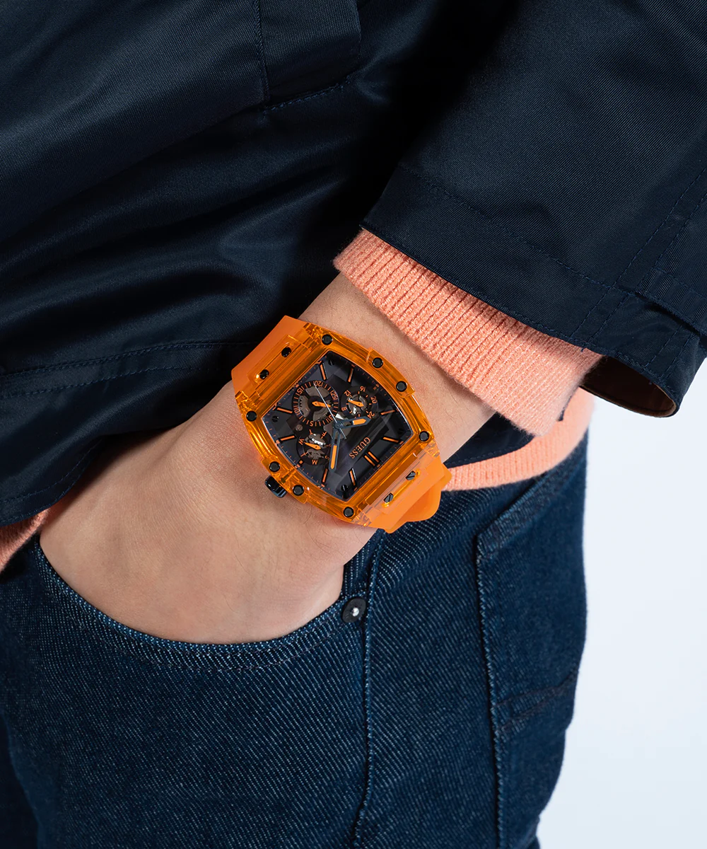 GUESS Mens Orange Multi-function Watch