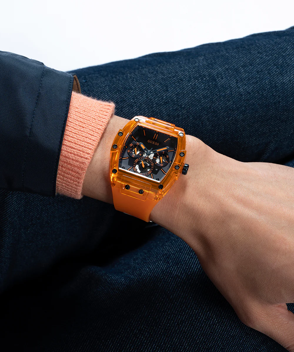 GUESS Mens Orange Multi-function Watch