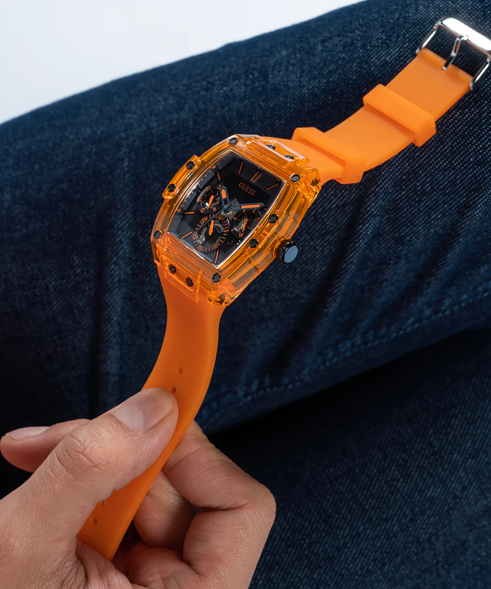 GUESS Mens Orange Multi-function Watch