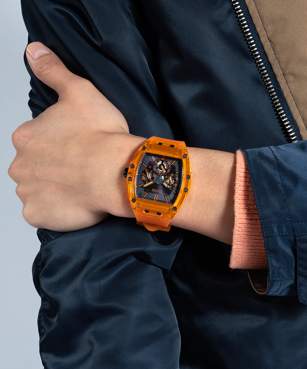 GUESS Mens Orange Multi-function Watch
