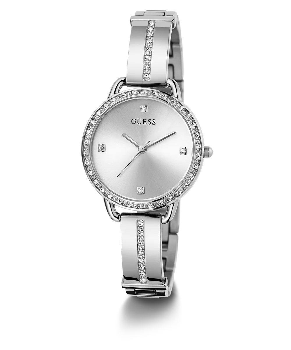 GUESS Ladies Silver Tone Analog Watch