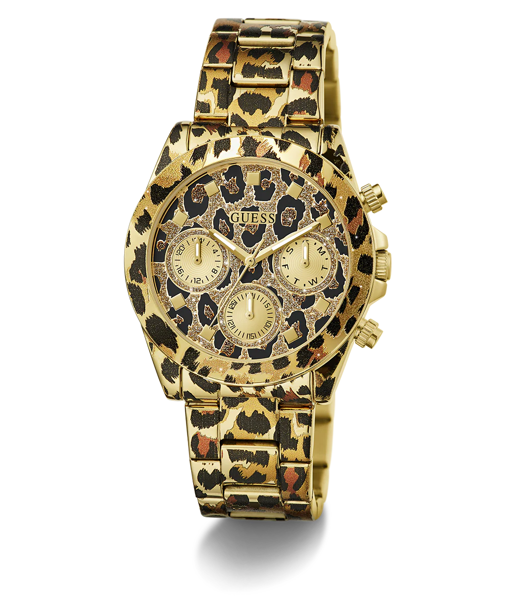 GUESS Ladies Leopard Multi-function Watch