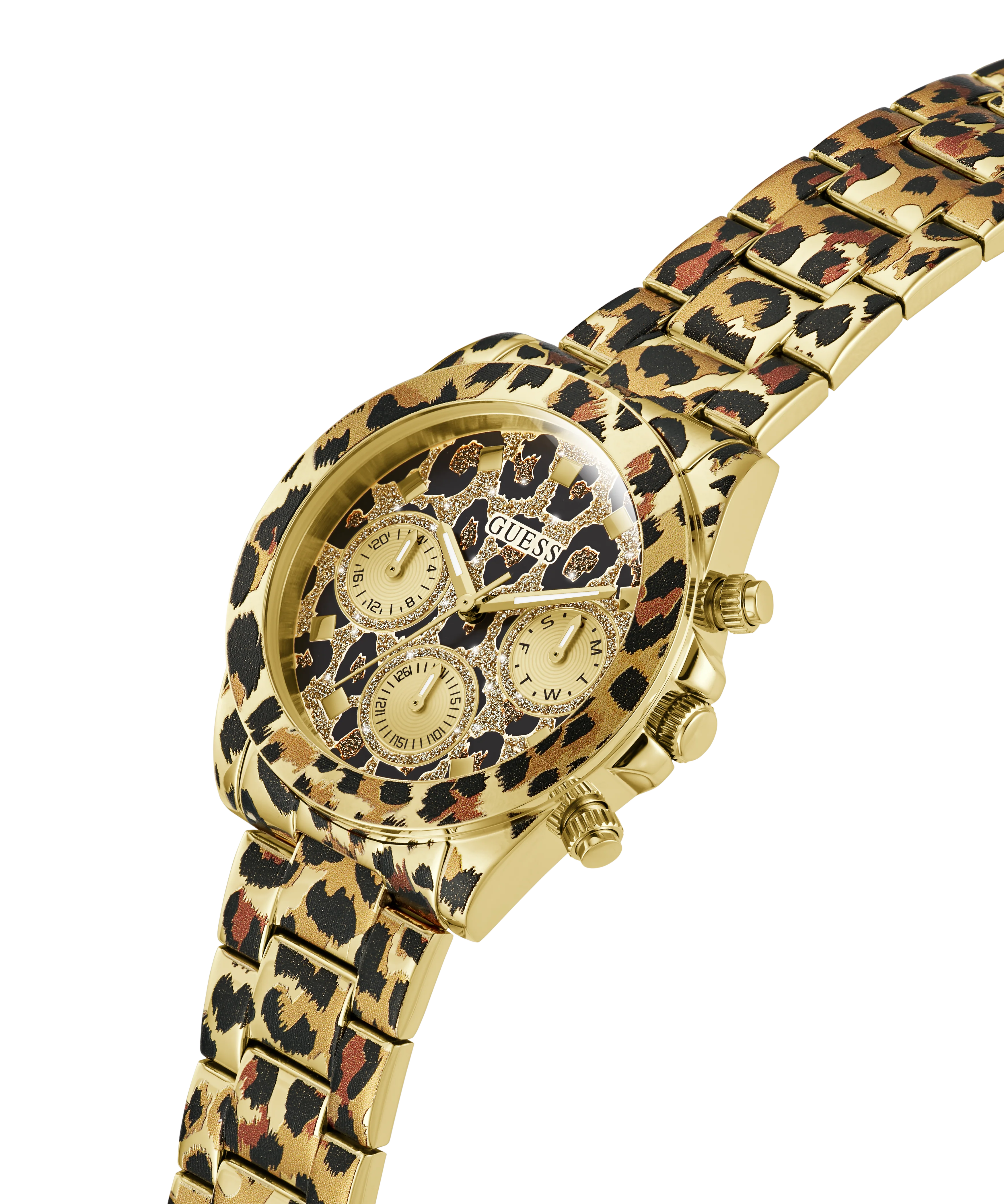 GUESS Ladies Leopard Multi-function Watch