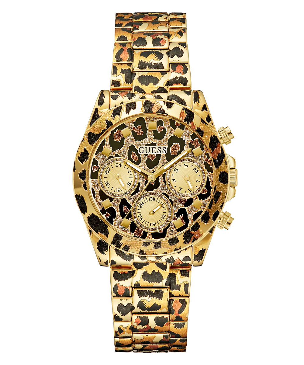 GUESS Ladies Leopard Multi-function Watch