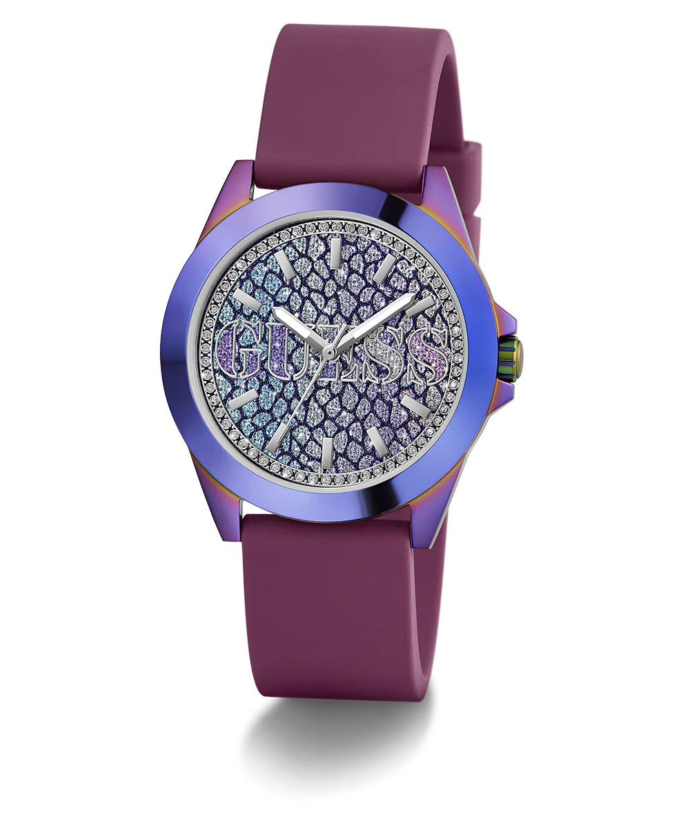 GUESS Ladies Purple Iridescent Analog Watch