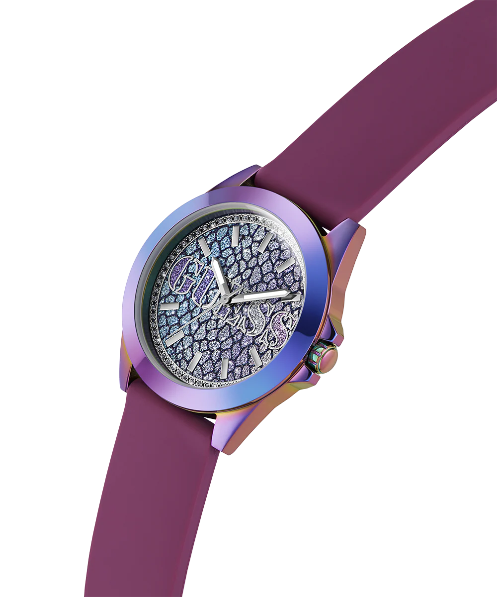 GUESS Ladies Purple Iridescent Analog Watch