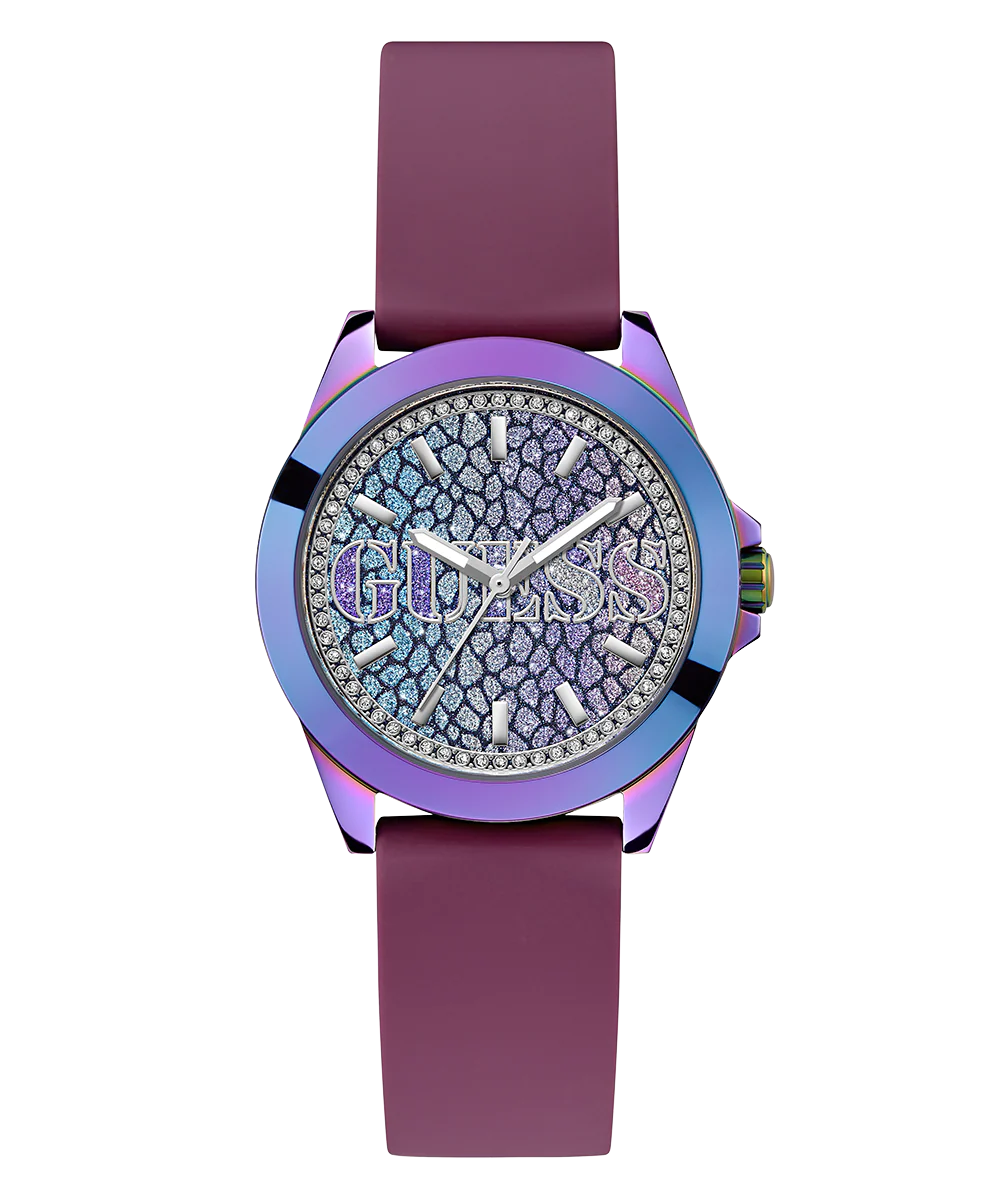 GUESS Ladies Purple Iridescent Analog Watch