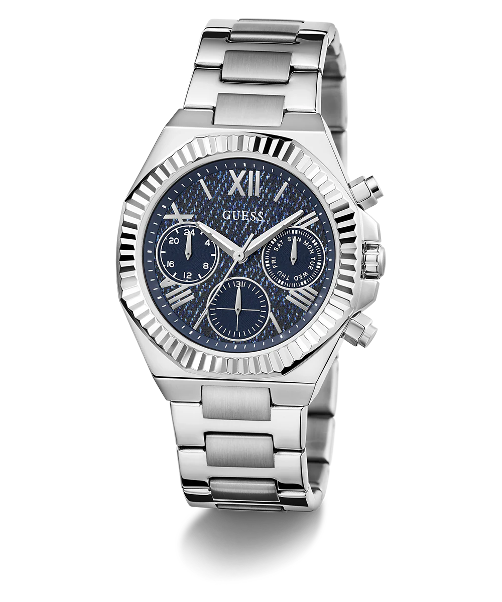 GUESS Ladies Silver Tone Multi-function Watch