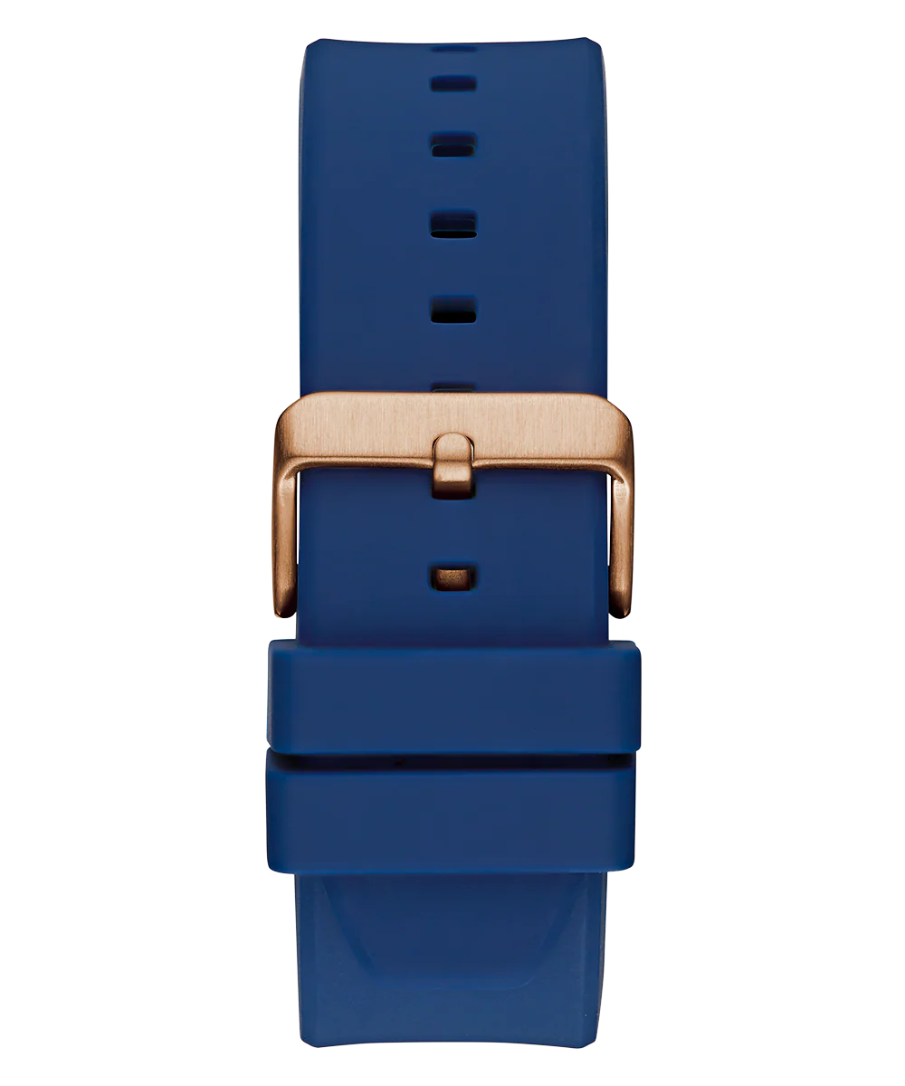 GUESS Mens Blue Rose Gold Tone Multi-function Watch