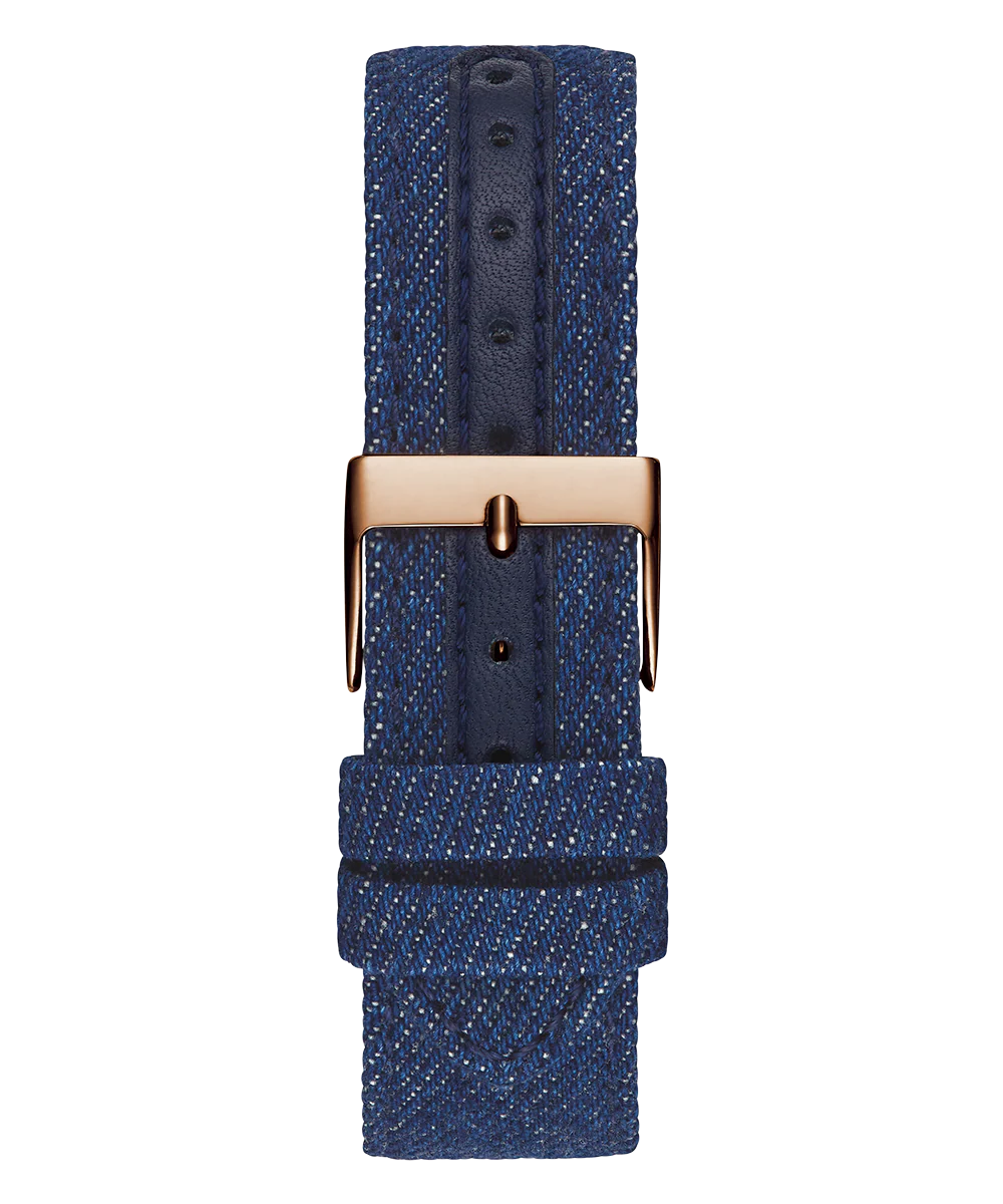 GUESS Ladies Blue Rose Gold Tone Multi-function Watch