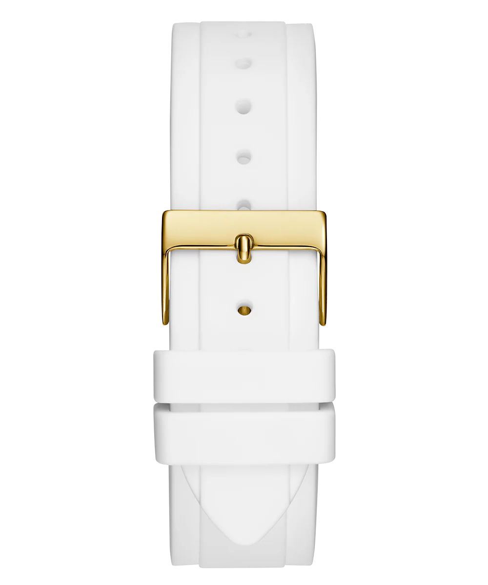 GUESS Ladies White Gold Tone Multi-function Watch