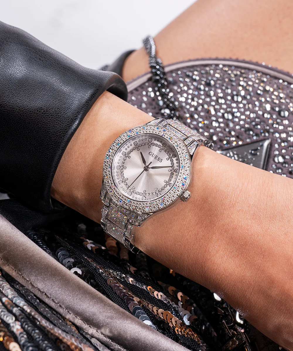 GUESS Ladies Silver Tone Analog Watch