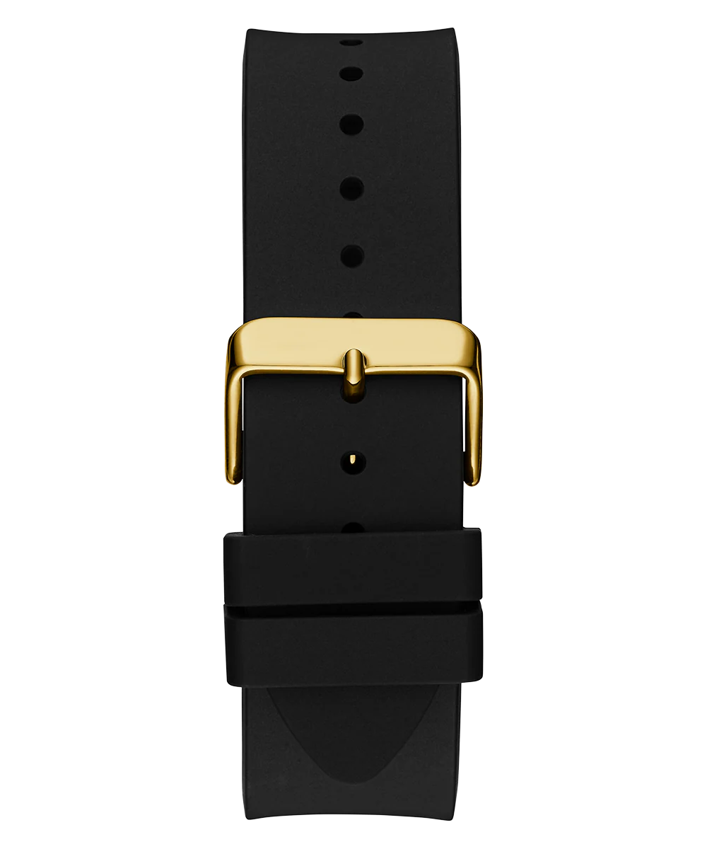 GUESS Mens Black Gold Tone Analog Watch