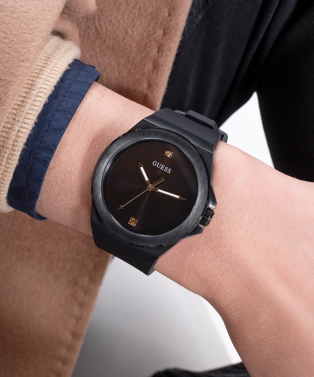 GUESS Mens Black Analog Watch