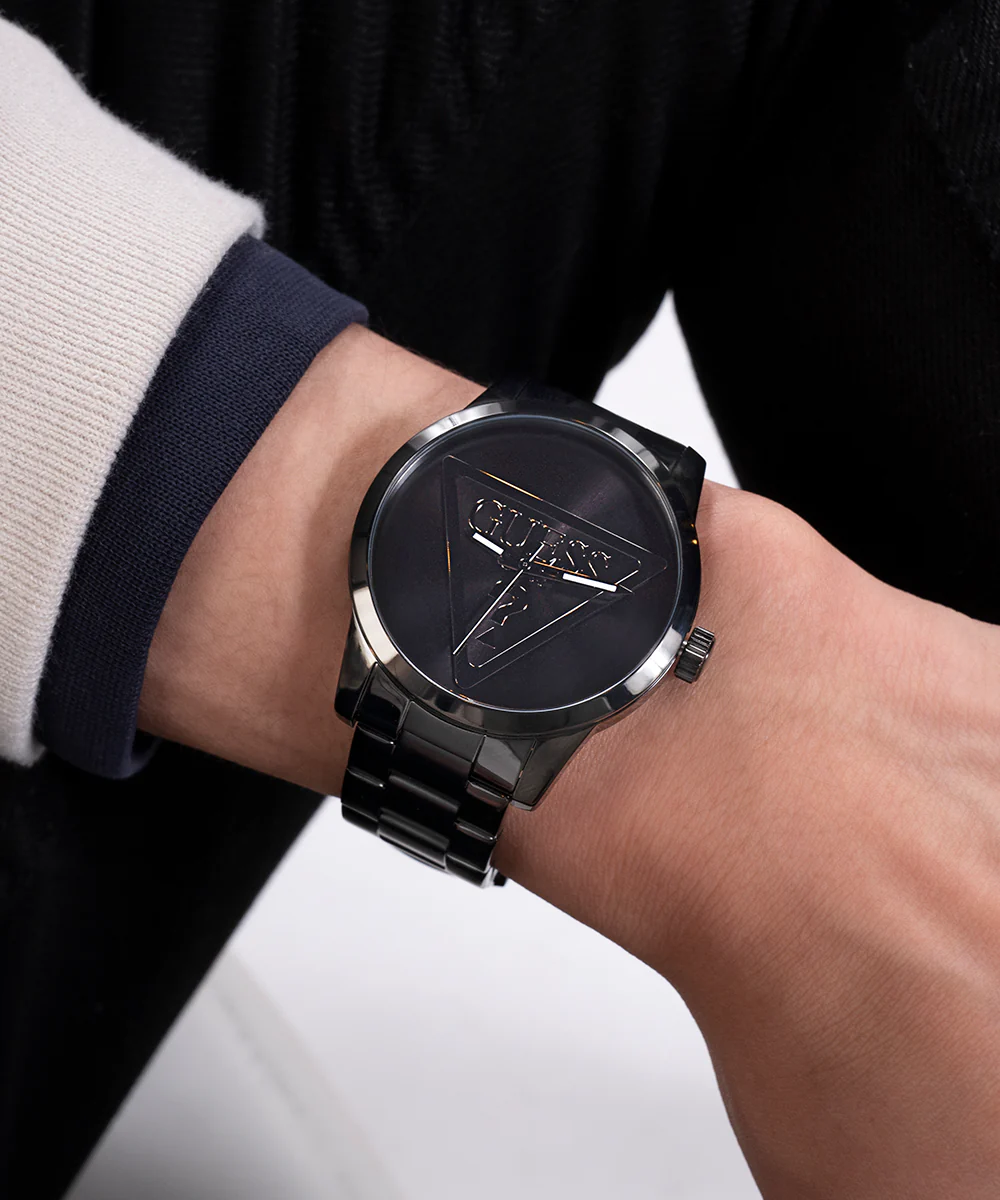 GUESS Mens Black Analog Watch