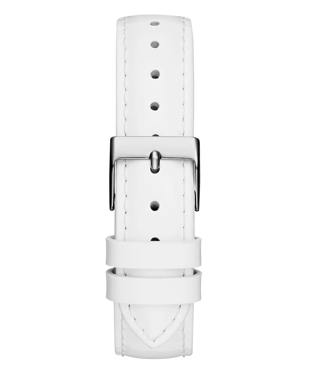 GUESS Ladies White Silver Tone Analog Watch