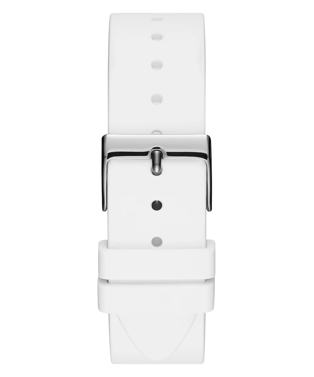GUESS Ladies White Silver Tone Analog Watch