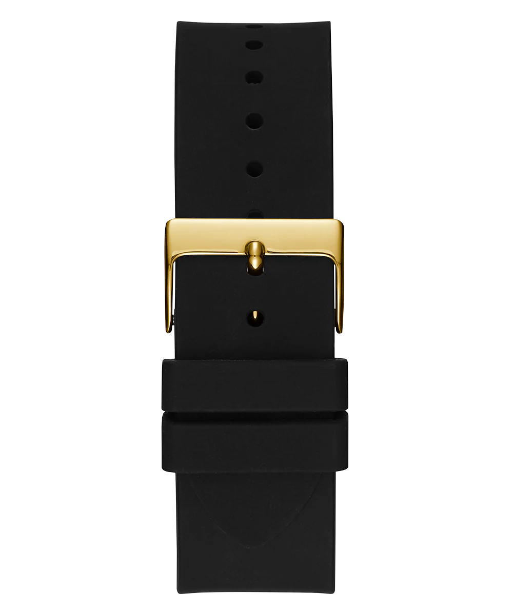 GUESS Mens Black Gold Tone Multi-function Watch