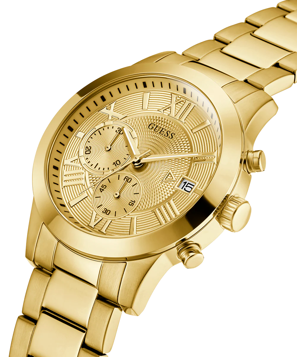 GUESS Mens Gold Tone Chronograph Watch