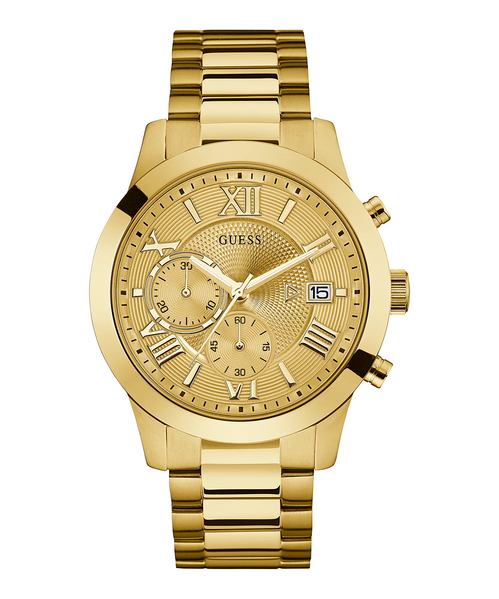 GUESS Mens Gold Tone Chronograph Watch