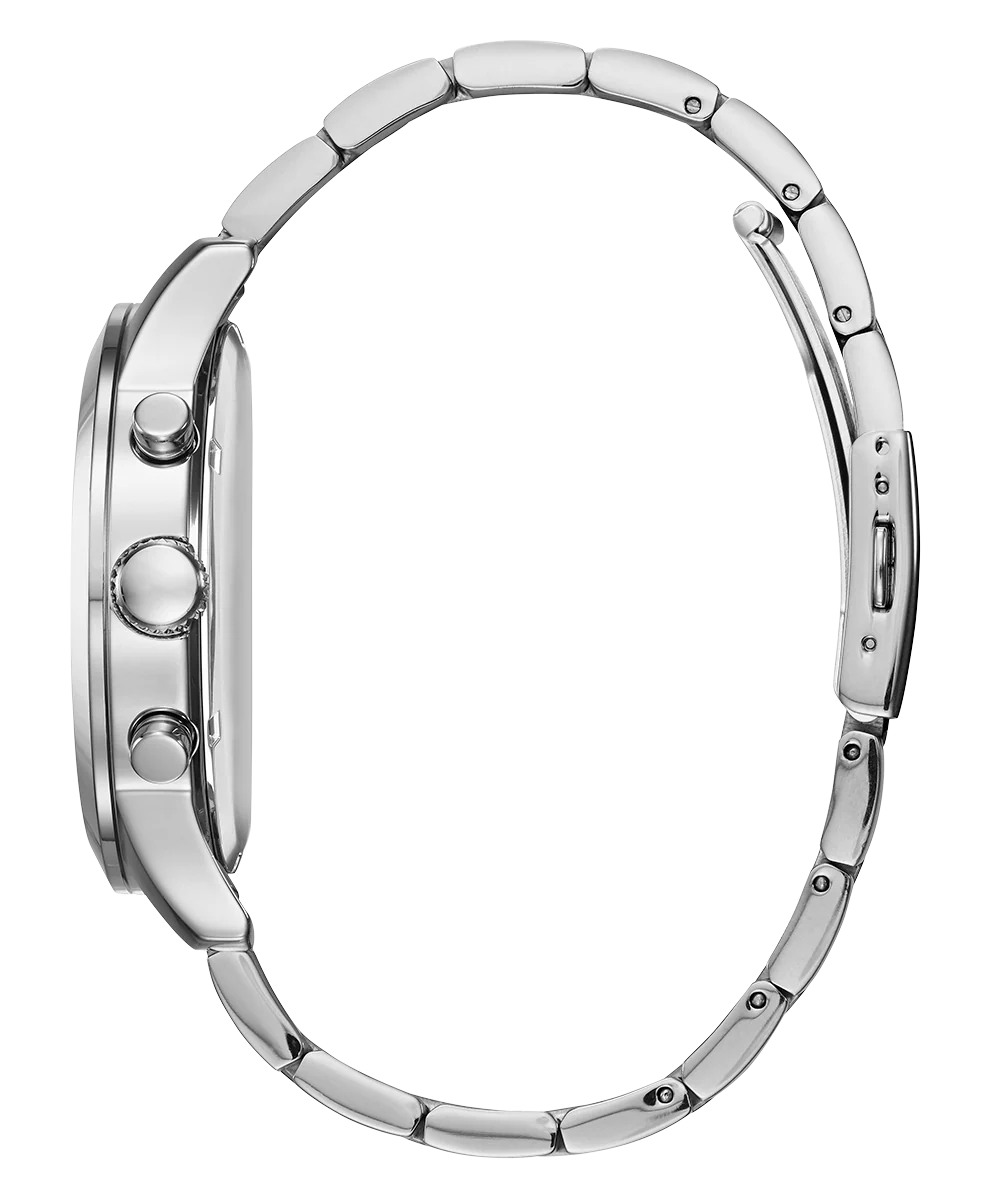 GUESS Mens Silver Tone Chronograph Watch