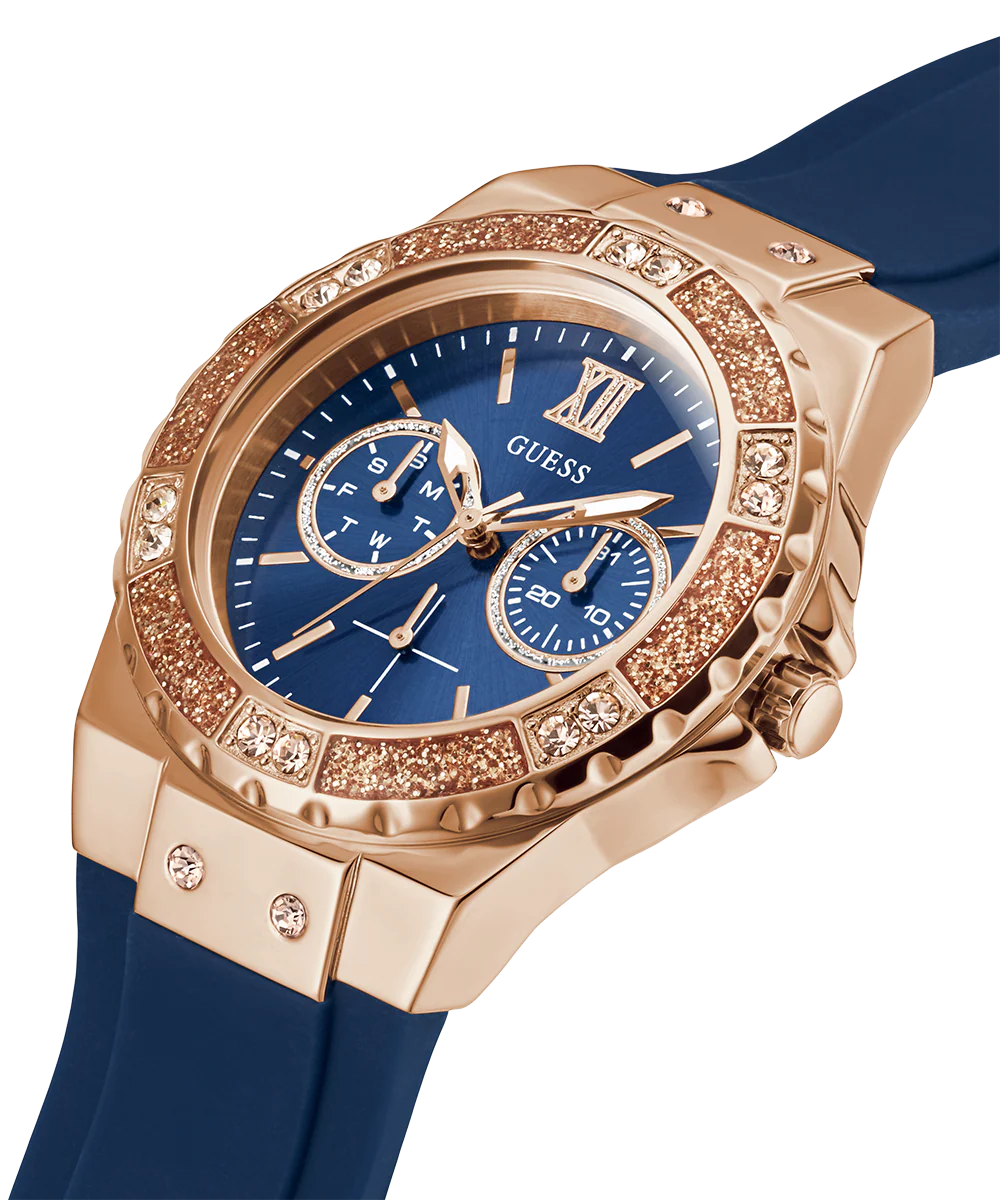 389-guess-ladies-blue-rose-gold-tone-multi-function-watch-2.webp GUESS Ladies Blue Rose Gold Tone Multi-function Watch