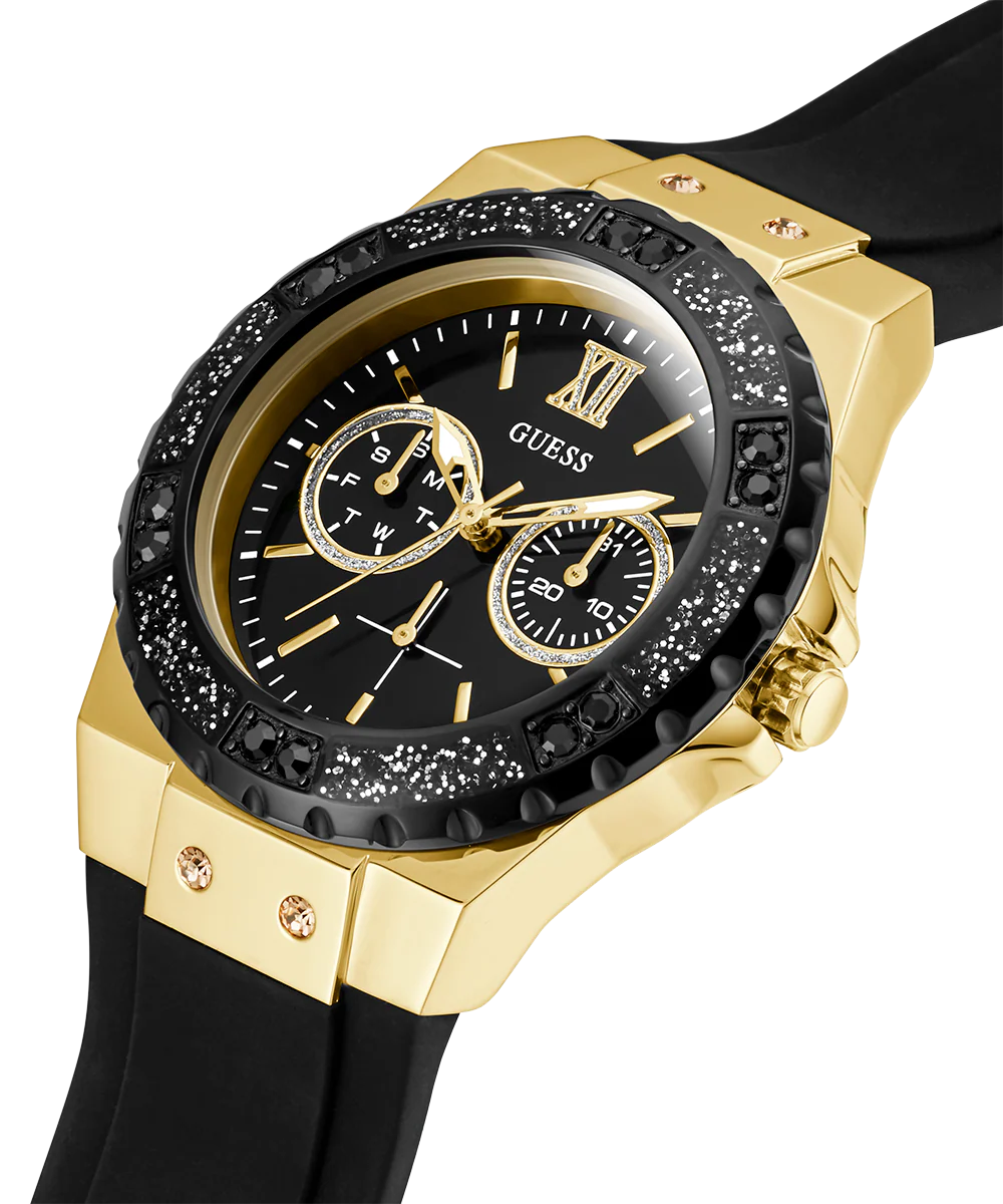 391-guess-ladies-black-gold-tone-multi-function-watch-3.webp GUESS Ladies Black Gold Tone Multi-function Watch