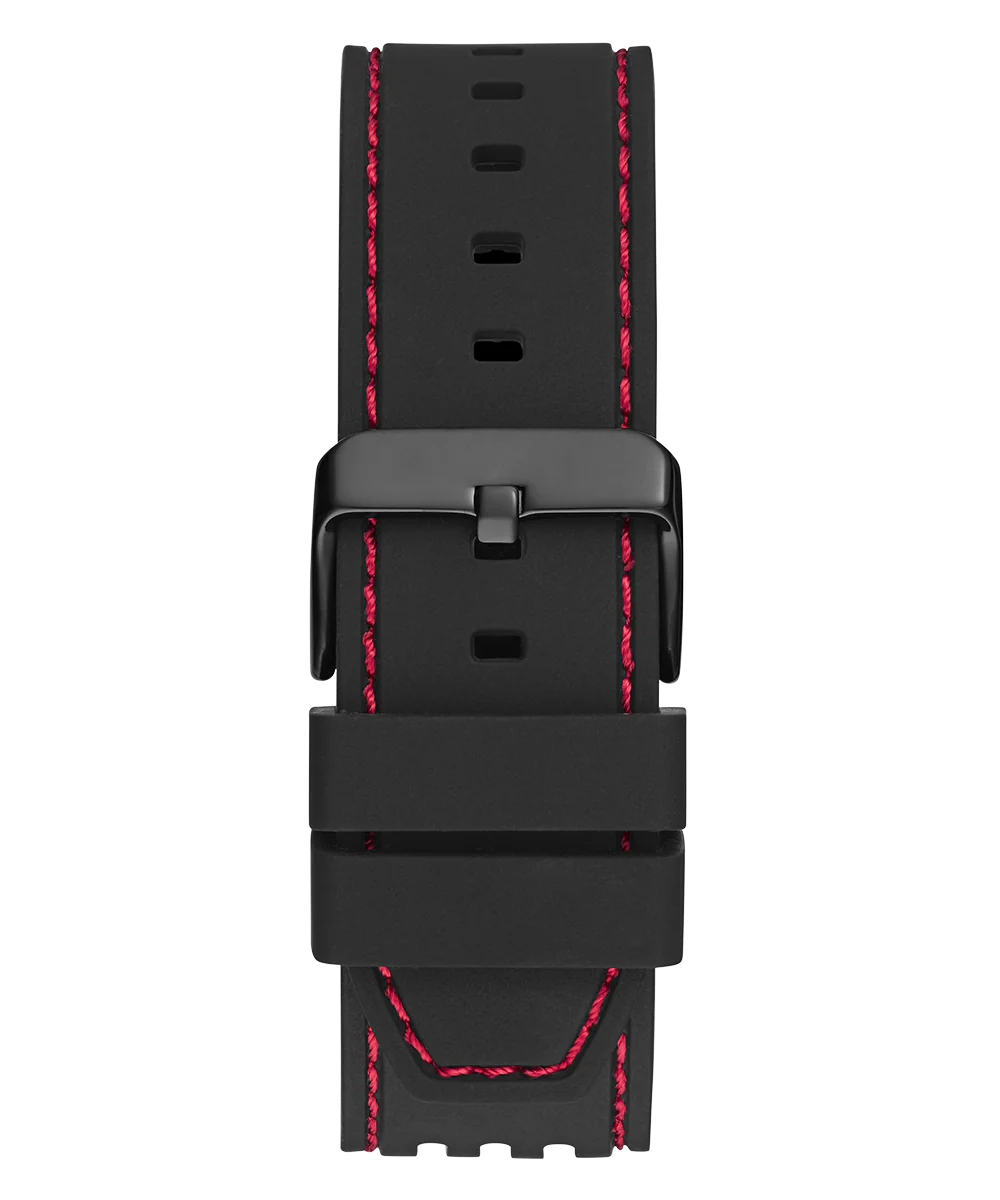 GUESS Mens Black Red Multi-function Watch