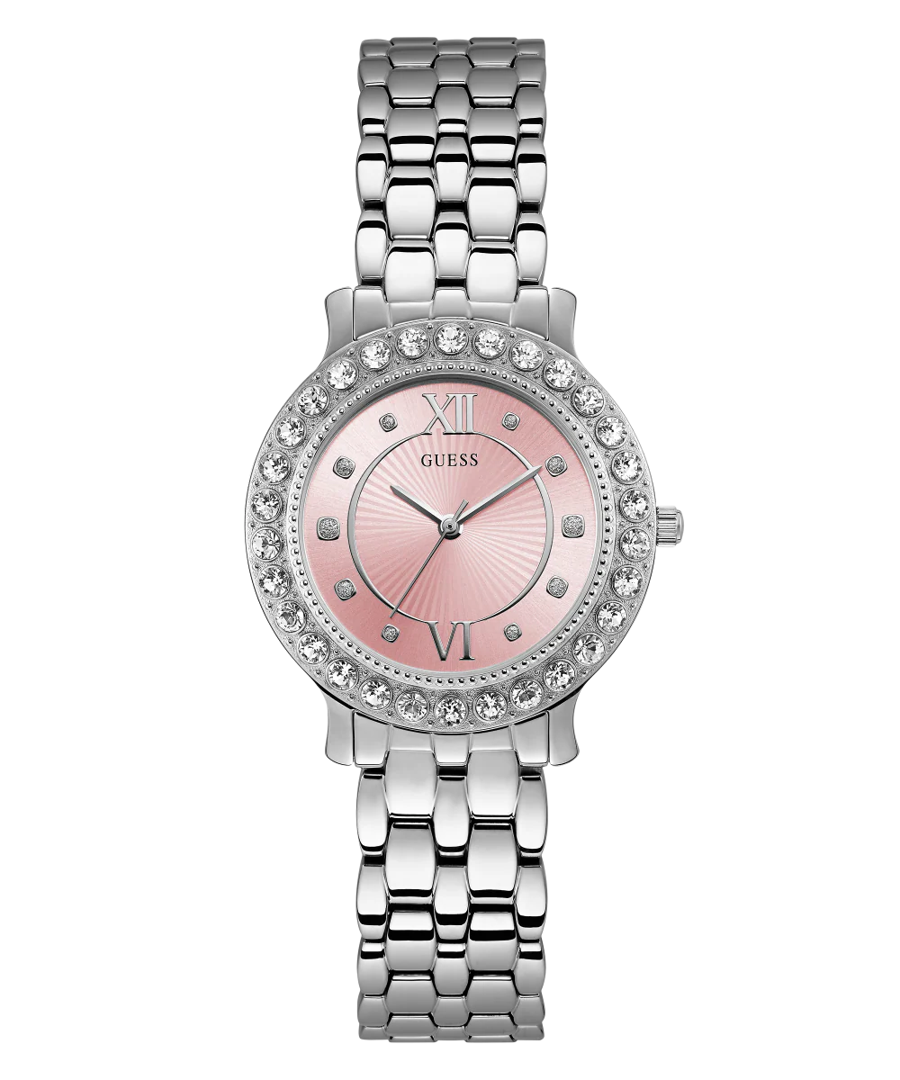 GUESS Ladies Silver Tone Analog Watch