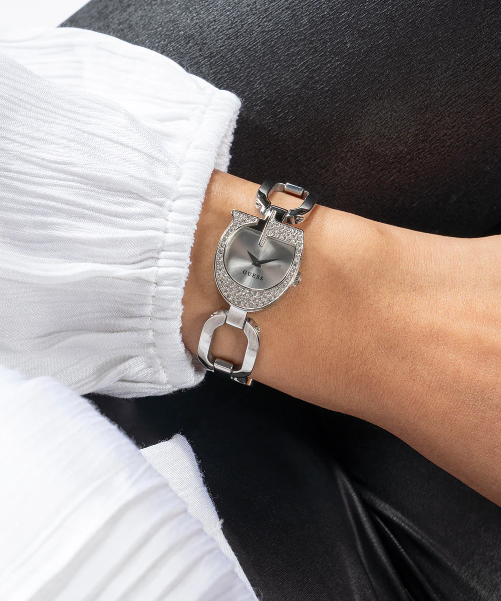 GUESS Ladies Silver Tone Analog Watch